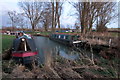 Barges in a marina off the Grand Union Canal