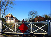 TQ8833 : Level crossing gates at Tenterden Town Railway by pam fray