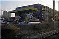 Builders merchants alongside the East Coast Main railway