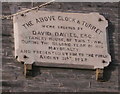 Plaque about the clock and turret