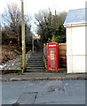 Red phonebox and a flight of steps, Victoria Road, Kenfig Hill