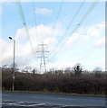 Power lines over the A48, Coedkernew