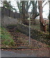 Steps from Bedford Road up to a footpath, Cefn Cribwr