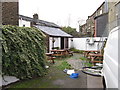 The beer garden at the Crown Inn, Glossop