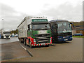 SP3357 : Coach and Lorry Park, Warwick Services (Northbound M40) by David Dixon