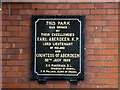 Plaque, Lurgan Park