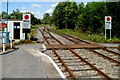 Stop signs at the northern edge of  Llandeilo railway station