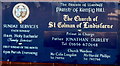 SS8682 : Nameboard outside the Church of St Colman of Lindisfarne, Cefn Cribwr by Jaggery