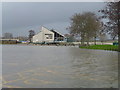 TL1497 : Flooded car park at Ferry Meadows Watersports Centre by Richard Humphrey