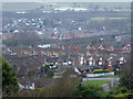 Bolsover, hillside houses down to Carr Vale