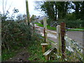 Stile and footpath junction at Park Farm