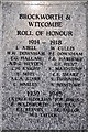 Roll of Honour, Brockworth and Witcombe War Memorial