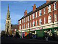 Worksop - church and shops on Gateford Road