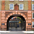 Gated entrance, Goldington Buildings, NW1