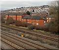 Conway Croft flats viewed from Somerton Road bridge, Newport