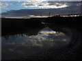 Evening light & flooded track, south of Wharram le Street