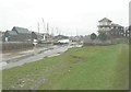 Sailing barges moored beside Faversham Creek