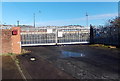 Entrance gates to DB Schenker site, East Usk Yard, Newport