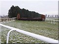 NY9162 : Fence and rails on Hexham racecourse by Oliver Dixon