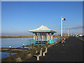 Wind shelter on Southport Promenade