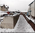 Icy path from Malpas Road to Larch Grove, Newport