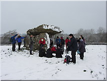 ST1072 : Lunch stop at St Lythans burial chamber by Gareth James