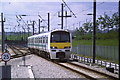 Train arriving at Stansted Airport