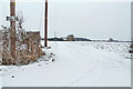 SK9185 : Snow covered track to Side Farm by J.Hannan-Briggs