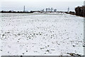 SK8343 : Snowy fields near the A1 by J.Hannan-Briggs