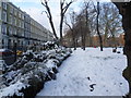 Oakley Square Gardens in snow