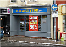 NT4936 : Closing down sale at Blockbuster Video, Bank Street, Galashiels by Walter Baxter