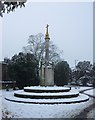 War Memorial, Potters Bar, in the snow