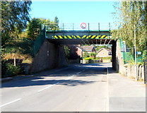 SO4382 : Eastern side of Clun Road railway bridge, Craven Arms by Jaggery