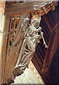 SU2908 : St Michael & All Angels, Lyndhurst - Roof angel by John Salmon