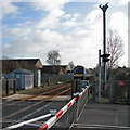 Train at Cherry Hinton By Pass Level Crossing