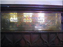 NT2473 : Memorial plaque to John Stuart Stuart Forbes by M J Richardson