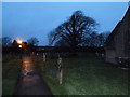 Milford on Sea- All Saints,  Churchyard at twilight (d)