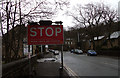 Snow road sign, Delph