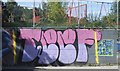 Graffiti in the Hard Court Area of Ruskin Park, Walkley, Sheffield - 2