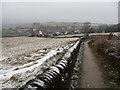 Walled footpath, near Hall Bower