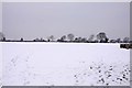 SP5611 : Snow covered sports field at Beckley by Steve Daniels