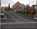 Entrance to Barratt Homes sales office, Foxglove Meadows, Bettws, Newport