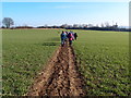 Walking group heading towards the M1