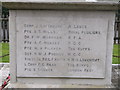 Inscription, Eastface of War Memorial, Murston