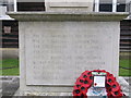 Inscription, Westface of War Memorial, Murston