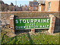 Durweston, railway station sign