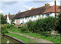 Towpath and housing in Stratford-upon-Avon, Warwickshire