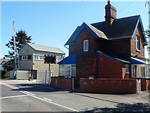 SO4383 : House and signalbox, Long Lane level crossing, Craven Arms by Jaggery