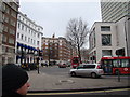 View up Lancaster Terrace from the traffic lights on Bayswater Road