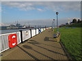 TQ4179 : Riverside path east of the Thames barrier by Stephen Craven